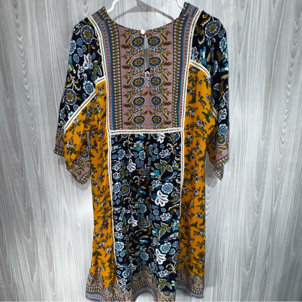 Sundance‎ Golden Avignon Dress Boho Floral Patchwork Women’s Size M - Picture 3 of 6